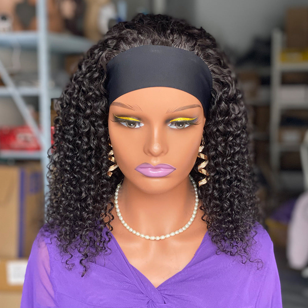 Curly Headband Wig 200% Density – 100% Natural Human Hair