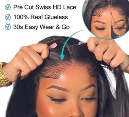 Glueless Body Wave Human Hair Wig – Glue-Free Cap – Natural Hairline – 100% Human Hair