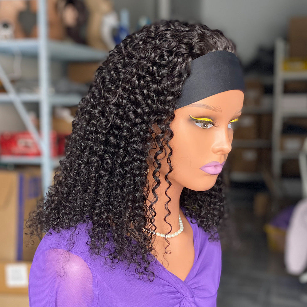 Curly Headband Wig 200% Density – 100% Natural Human Hair