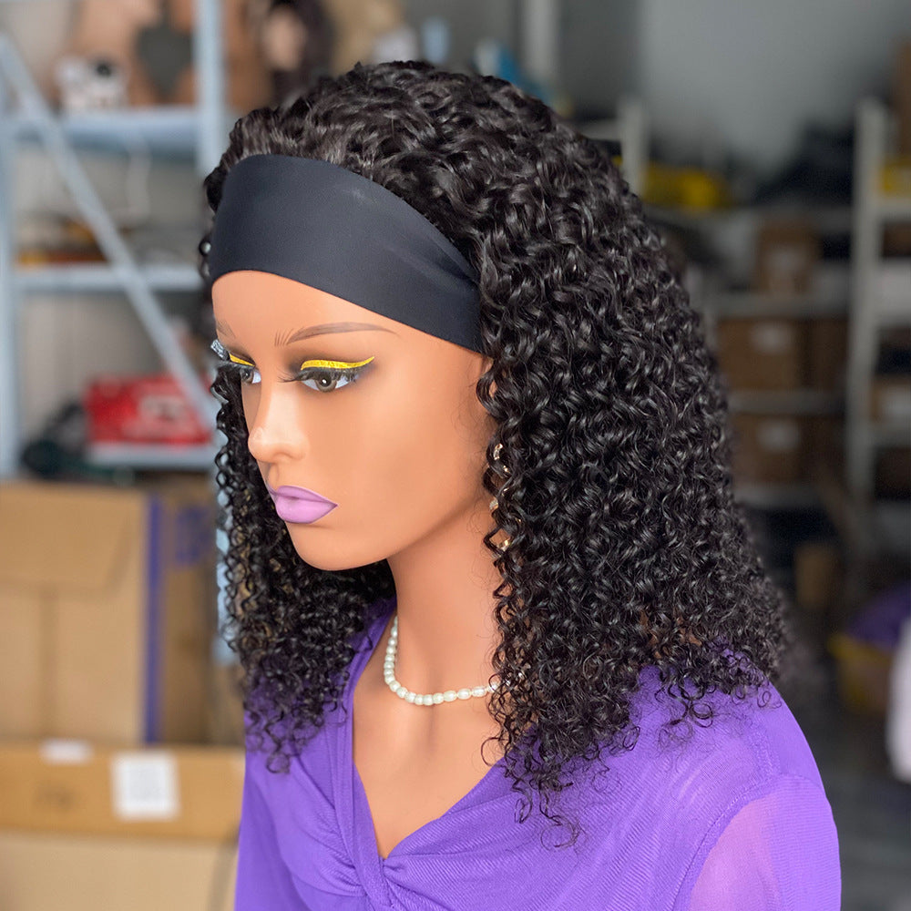 Curly Headband Wig 200% Density – 100% Natural Human Hair