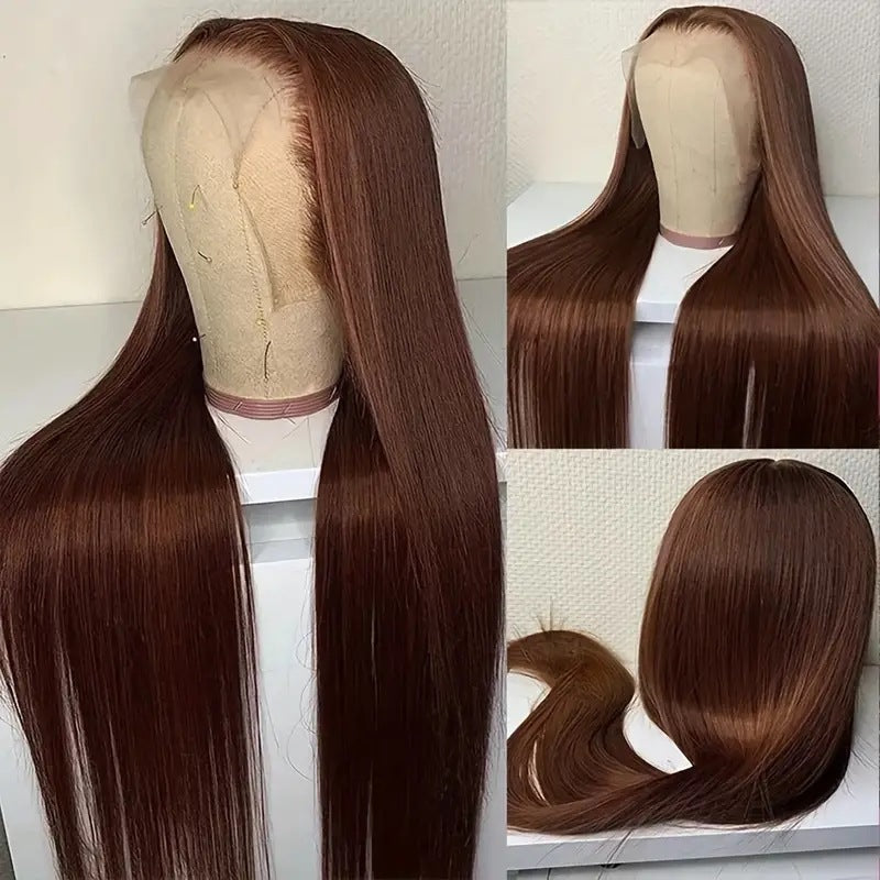 Dark Brown,Wine red,black Lace Wig – 100% Remy Human Hair – Invisible Lace & All-Day Comfort