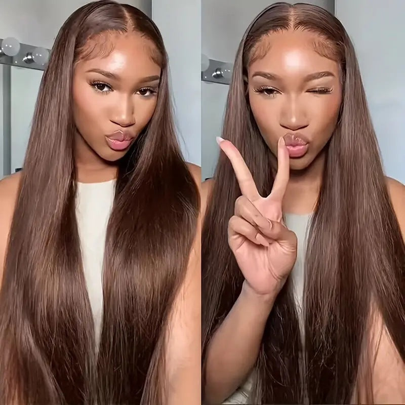 Dark Brown,Wine red,black Lace Wig – 100% Remy Human Hair – Invisible Lace & All-Day Comfort