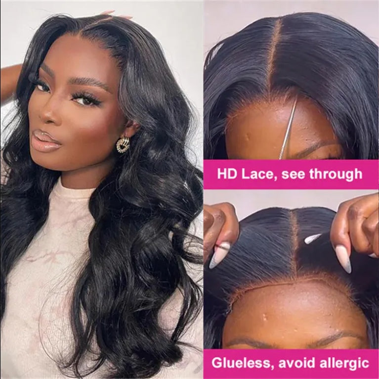 200% Density Body Wave Wig – 4x4 Sheer Lace – Glueless Brazilian Remy Human Hair
